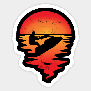 Jet Ski Sunset Design Sticker